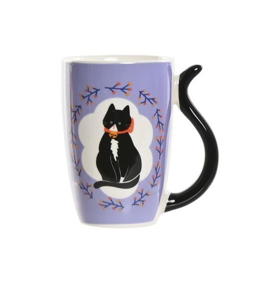 CANECA PORCELANA LILAS C/GATO 11*8*12...