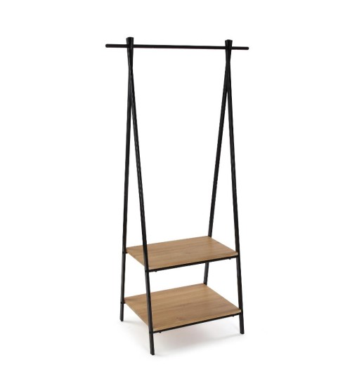 CABIDE C/ PRATELEIRAS MDF/METAL PRETO...