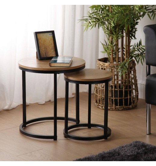 CONJUNTO 2 MESAS APOIO MEGAN PRETO...