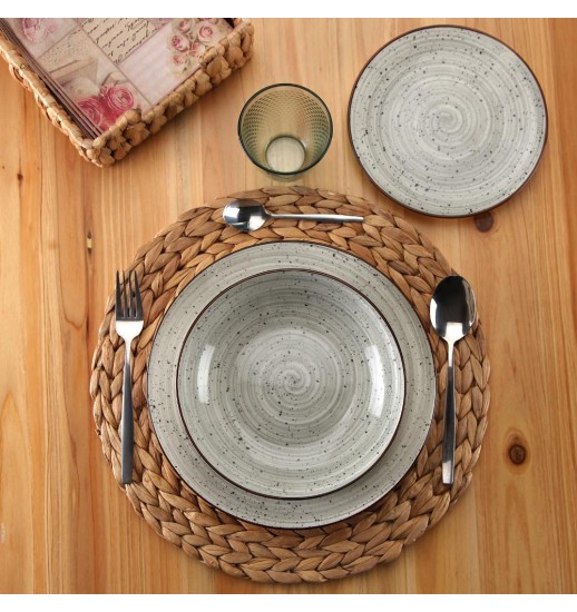 SERVIÇO DE LOUÇA 18 PEÇAS LUA CINZA...