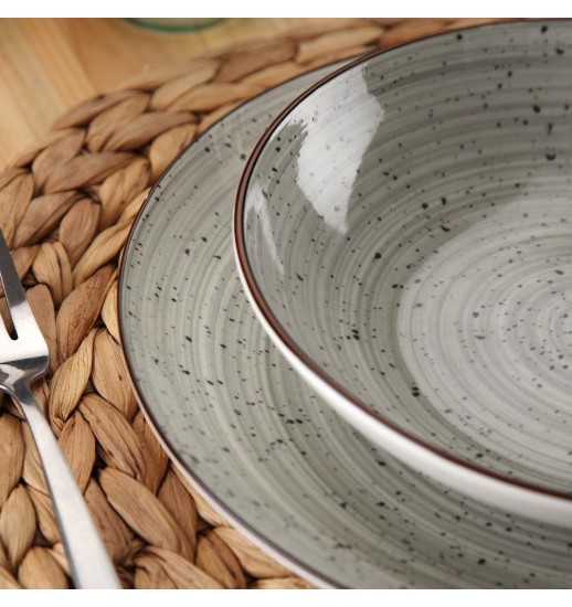 SERVIÇO DE LOUÇA 18 PEÇAS LUA CINZA...