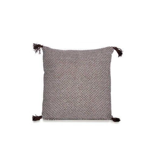 ALMOFADA C/PONPONS 45*45CM CASTANHO -...
