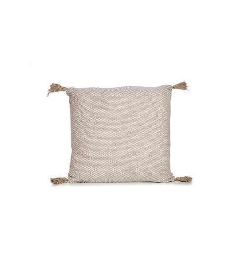 ALMOFADA C/PONPONS 45*45CM BEGE -...