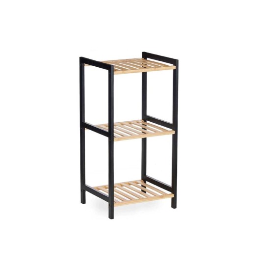 ESTANTE 3 PRATELEIRAS BAMBU PRETA  -...