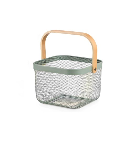 CESTO QUADRADO VERDE C/PEGA 24*26*31...