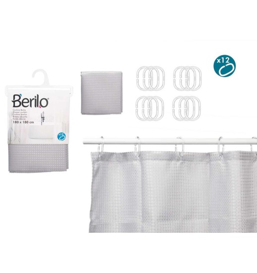 CORTINADO WC POLIESTER CINZA COM...