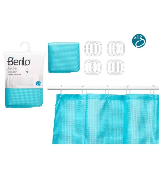 CORTINADO WC POLIESTER AZUL COM...