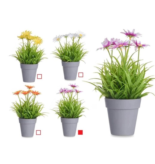 VASO C/MARGARIDAS ROSA 14*14*21CM -...