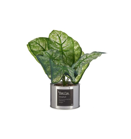 PLANTA ARTIFICIAL VERDE LATA PRATEADA...