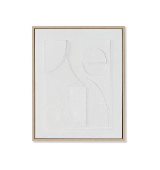 QUADRO ABSTRATO 3D BRANCO C/ MOLDURA...