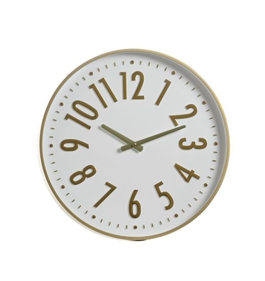 RELOGIO DE PAREDE PVC BRANCO/DOURADO...