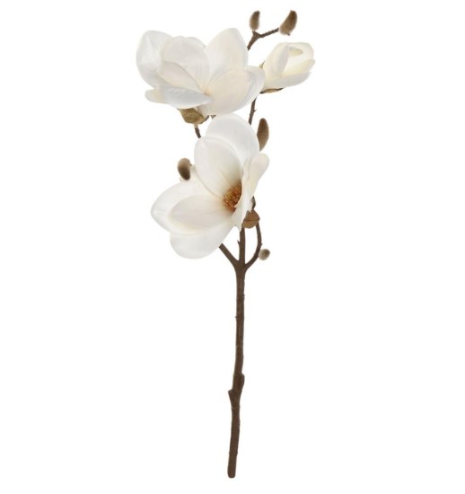 FLOR MAGNOLIA TECIDO 22*13*50 BRANCA...