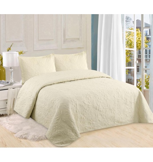 COLCHA EVA BEGE 240*260 100% ALGODAO...