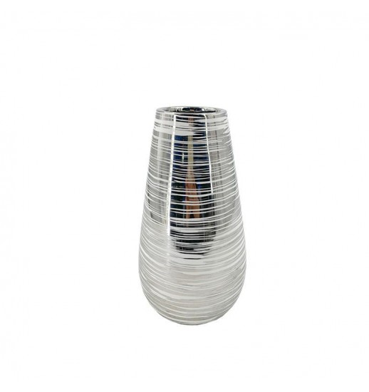 JARRA DECORATIVA BRANCO E PRATEADO...