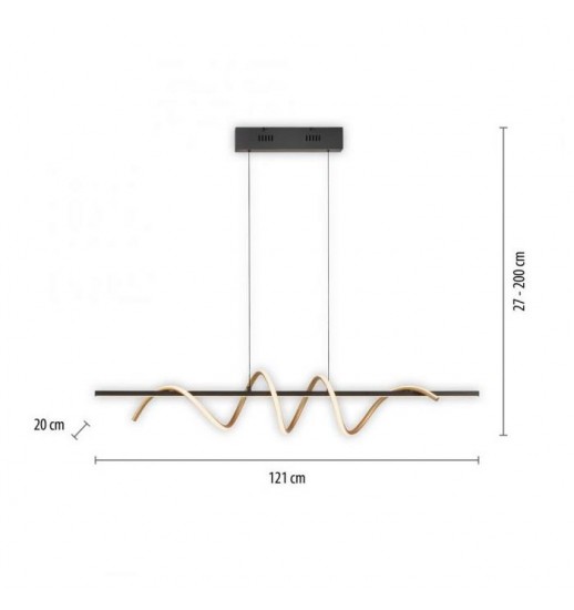 CANDEEIRO SUSPENSO EMANDA LED 36W...