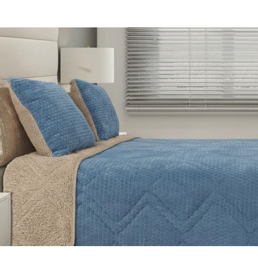 COLCHA SHERPA ALBA AZ/ BEGE 240*260...