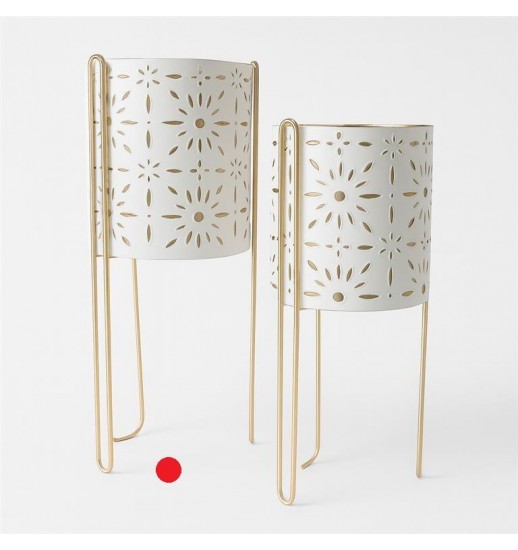 VASO DE METAL BRANCO/DOURADO GRANDE...