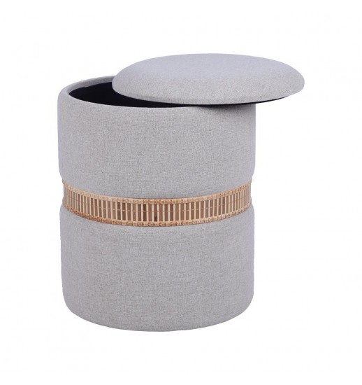 PUFF REDONDO CINZA C/TAMPA GRANDE...