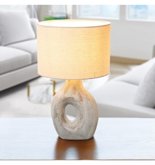 CANDEEIRO DE MESA CERAMICA ECRU...