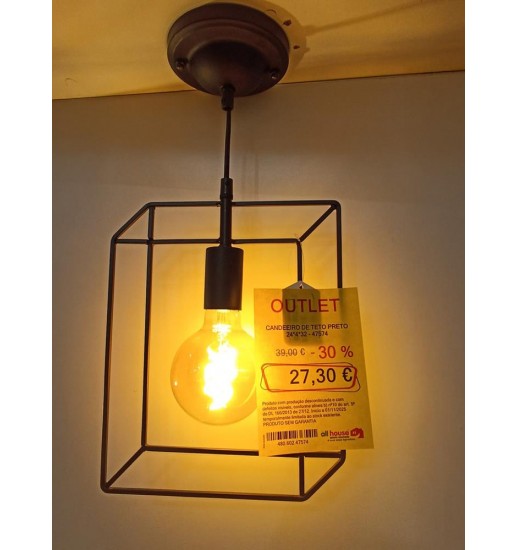 CANDEEIRO DE TETO PRETO 24*4*32 - 47574