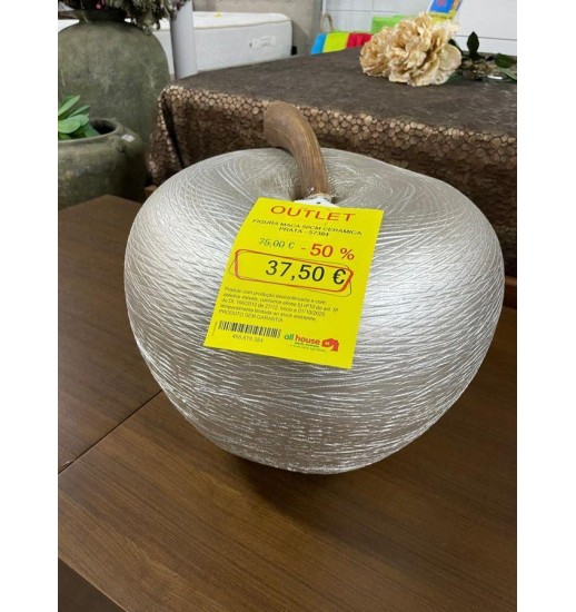 FIGURA MACA 50CM CERAMICA PRATA -...