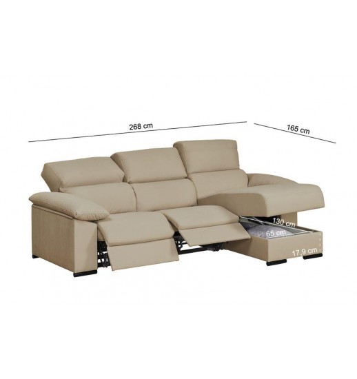 SOFA 3 LUG + CHAISE REVERSIVEL EVA C/...