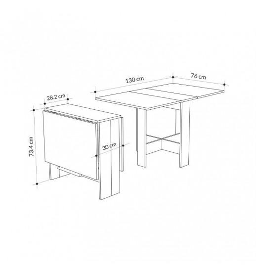 MESA AFEIRA ARTEMIO 130*76*73 HITIT -...