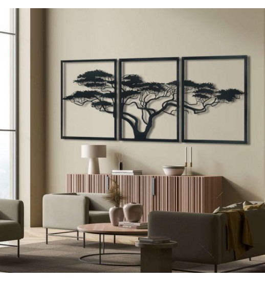 QUADRO AFEIRA METAL WALL AFRIKA AGACI...