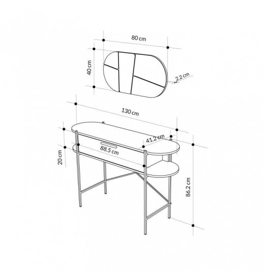 CONSOLA AFEIRA OTIS 130*38*86...