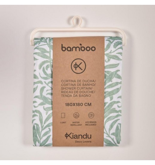 CORTINA DE DUCHE FOLHAS VERDES C/12...