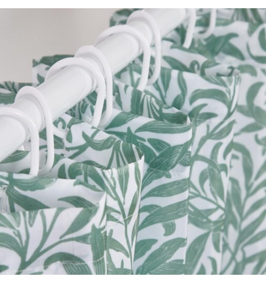 CORTINA DE DUCHE FOLHAS VERDES C/12...