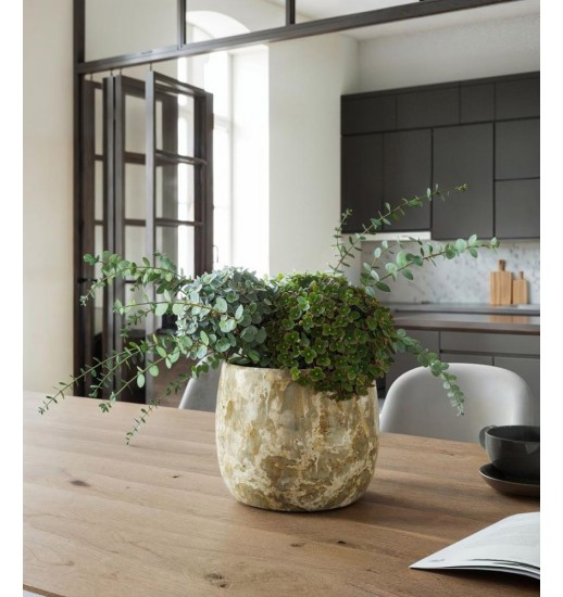 VASO CALISTO 18CM VD VERDE DOURADO -...