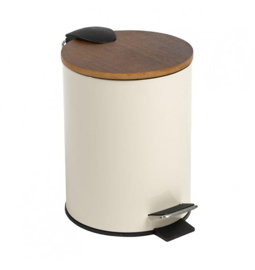 BALDE LIXO METAL C/TAMPA MADEIRA 3LT...