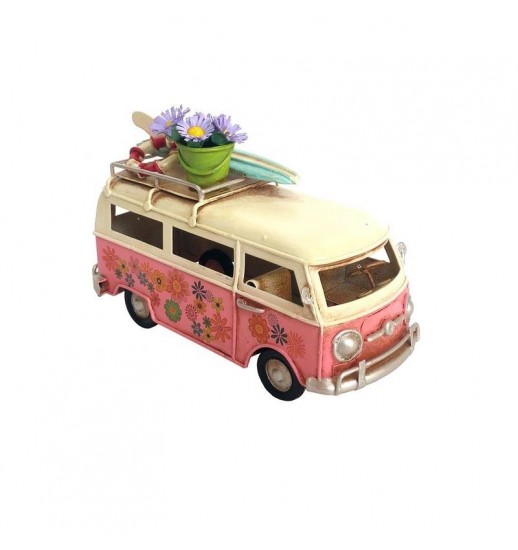 CARRO FURGONETA HIPPIE ROSA DECORAÇÃO...