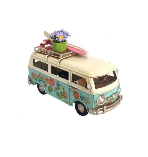 CARRO FURGONETA HIPPIE AZUL DECORAÇÃO...