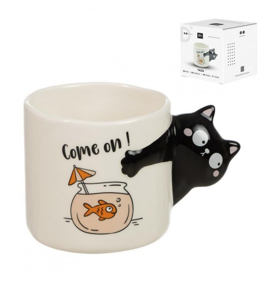 CANECA COME ON C/ASA DE GATO 460ml -...