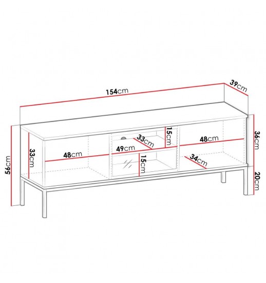 BASE TV SENTO 3P C/LED BLACK/WOTAN...