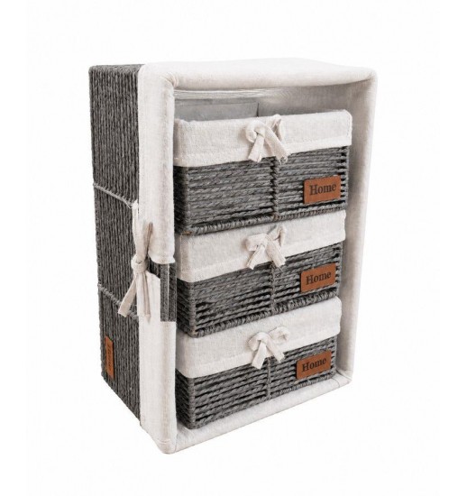 CESTO CINZA C/3GAV 38.5*26*18CM -...