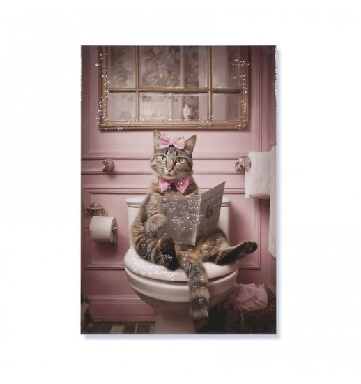 QUADRO TECIDO TELA MDF LACADO GATO...