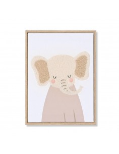 QUADRO TECIDO TELA ELEFANTE...
