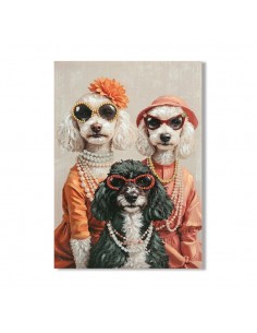QUADRO TECIDO TELA MDF CAES...