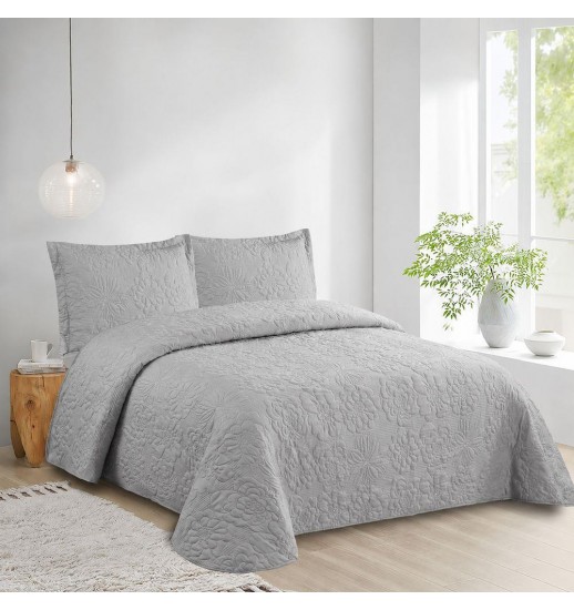 COLCHA 240*260 100% POLIESTER CINZA -...