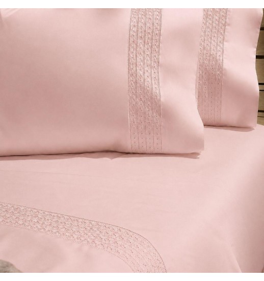 JOGO DE CAMA CASAL ROSA 240*290 100%...