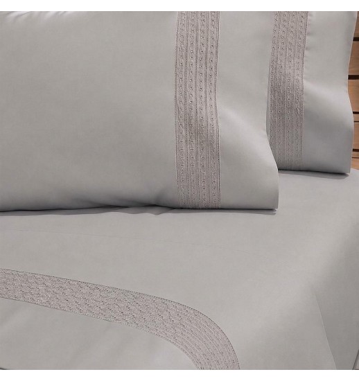 JOGO DE CAMA CASAL 180 CINZA 260*290...